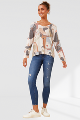 Lori Knitted Top - multi grey