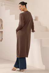 Betty long Cardigan- Chocolate