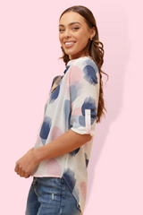 Gabriella Top - Polka Dot Top- Pink