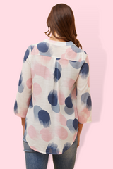 Gabriella Top - Polka Dot Top- Pink