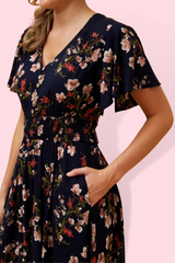 Primrose dress - navy multi