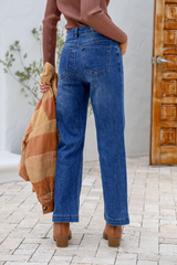Sarah Straight Leg Jean - Mid Blue
