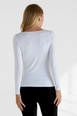 Kelli Long Sleeve Top - White | Betty Basics