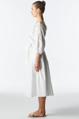 FATE+BECKER Lily Pond Embroidered Dress - White