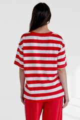 Relax Boxy Tee - Red Stripe | Betty Basics