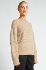 Chloe drop shoulder knit - latte