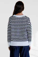 Ember Knit Jumper - Navy Wave Stripe | Betty Basics