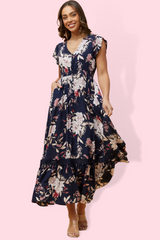 Navy floral maxi