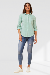 Lucy Stripe Shirt - Jade
