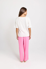 Aries V-Neck Knit Top - White