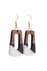 KiKi Geo Wood Rectangles Earrings