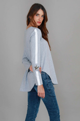 Junee Banded Star Long Sleeve T Shirt By 3rdStory