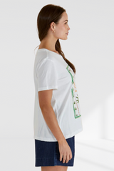 Ellia Crew Tee - Paradise Beach Print | Betty Basics