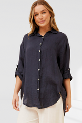Wendy linen shirt - Navy