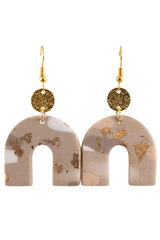 KiKi Beige Shimmer Arch Earrings