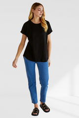 Hailey Short Sleeve Tee - Black | Betty Basics