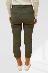 Siena Front Tie Jogger - Khaki