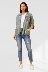 Imogen paisley printer hoody - khaki