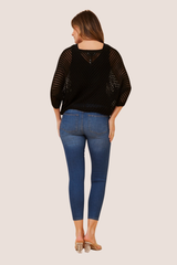 Belinda crochet knit pullover - Black