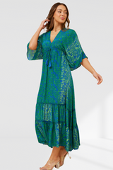 Carter Maxi Dress - Green/Blue