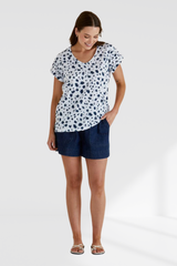 Ayla V-neck Tee - Spot Print