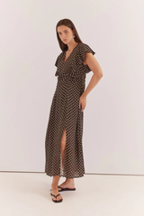Elba Ruched Waist Dress - Polka Dot