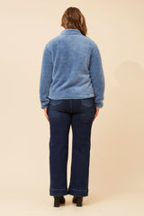 Jade fluffy jacket - Indigo blue
