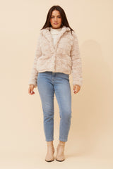 Olea Faux Fur Jacket - Beige