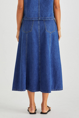Sabine Denim Skirt- Mid Blue Wash | SASS