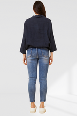 Sequin pocket shirt - Blue Scuvo