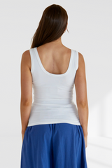 Emma Scoop Tank - White | Betty Basics