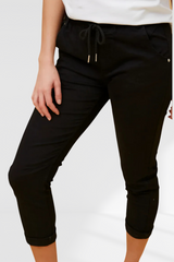 Siena Front Tie Jogger - Black