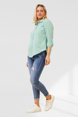 Lucy Stripe Shirt - Jade