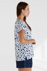 Ayla V-neck Tee - Spot Print