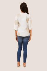 Sofia embroidery top - white
