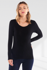 Kelli Long Sleeve Top - Black | Betty Basics