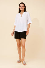 Zoya linen top - white