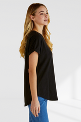 Hailey Short Sleeve Tee - Black | Betty Basics