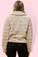 Olea Faux Fur Jacket - Beige