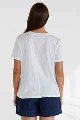 Ellia Crew Tee - Paradise Beach Print | Betty Basics