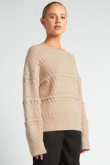 Chloe drop shoulder knit - latte