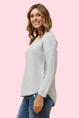 Aria Knit - Light Grey Marle