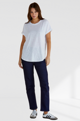 Hailey Short Sleeve Tee - White | Betty Basics