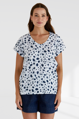Ayla V-neck Tee - Spot Print