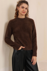 Ash Fluffy Knit - chocolate