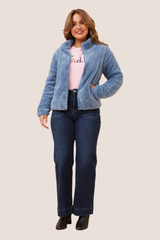 Jade fluffy jacket - Indigo blue