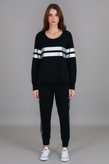 Two-Stripe Graphic Sweatshirt By 3rdStory