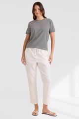 Cotton Slim Fit Tee - Black Stripe