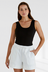 Emma Scoop Tank - Black | Betty Basics