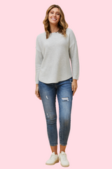Aria Knit - Light Grey Marle
